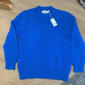 Blue Tory sports (Tory Burch) Chunky Merino Cable Knot Sweater, Small